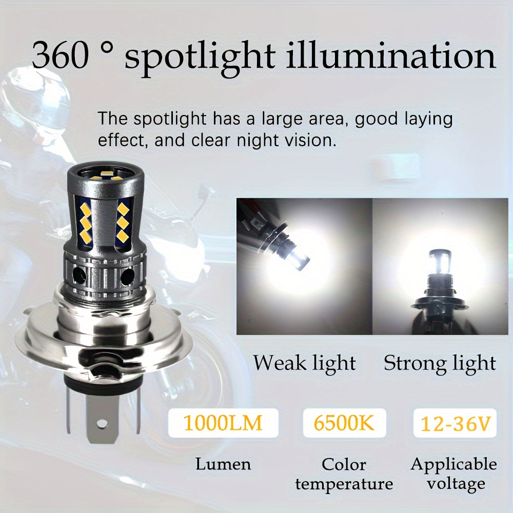 Mototsikl LED farasi H4 yuqori va past chiroq oq 12V tuman chirog'i