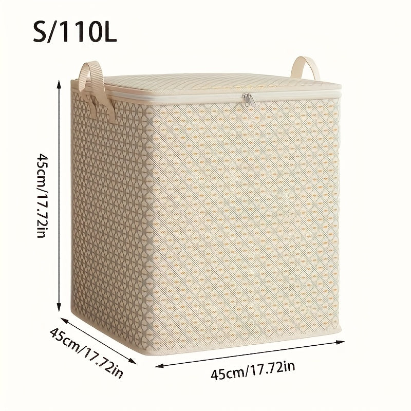 Organizador de bolsa de almacenamiento con cremallera impermeable para ropa, lavandería, mudanza, multifuncional, no tejido