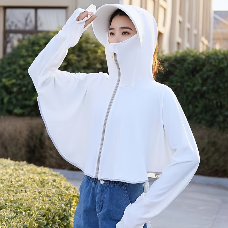 Women's UV Protection Hooded Sun Shirt Lightweight Long Sleeve Sun Protective Clothing