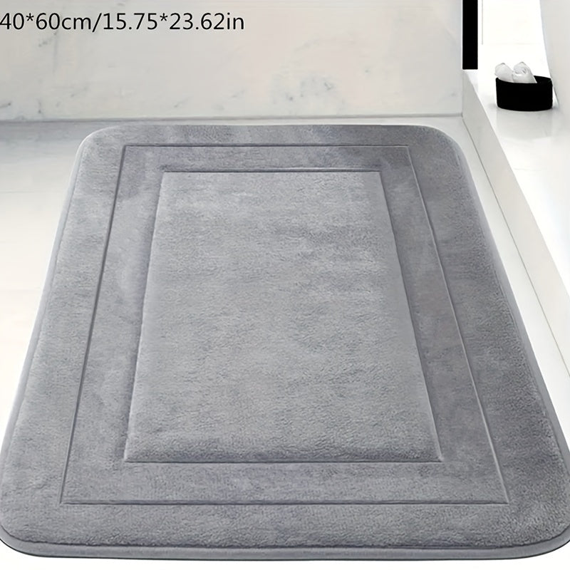 Absorbent Non-Slip Bathroom Floor Mat with Memory Foam PVC Bottom for Bathroom and Bedroom Use