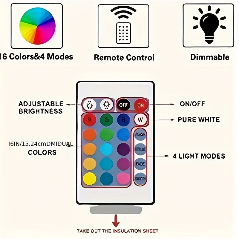 3D Illusion Night Light with Remote Control and Timer, Color Changing Bedroom Decor