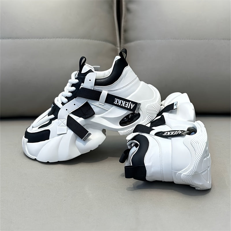 Men's Casual Low-Top Sneakers with Thick Soles for Spring Outdoor Sports