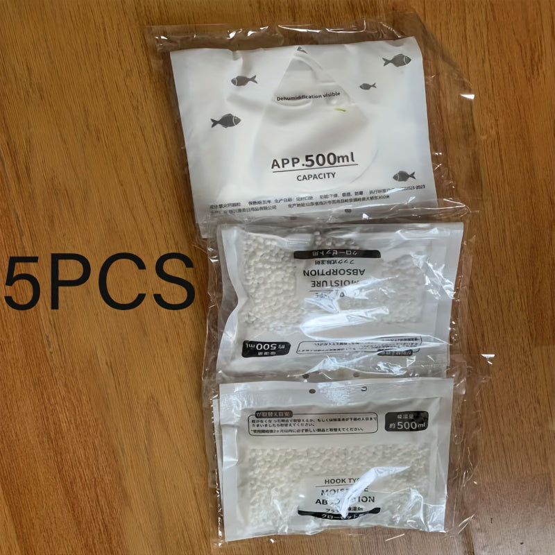 5-штук розовых мешков-абсорбентов влаги 500 мл многоразовый осушитель для шкафа, офиса