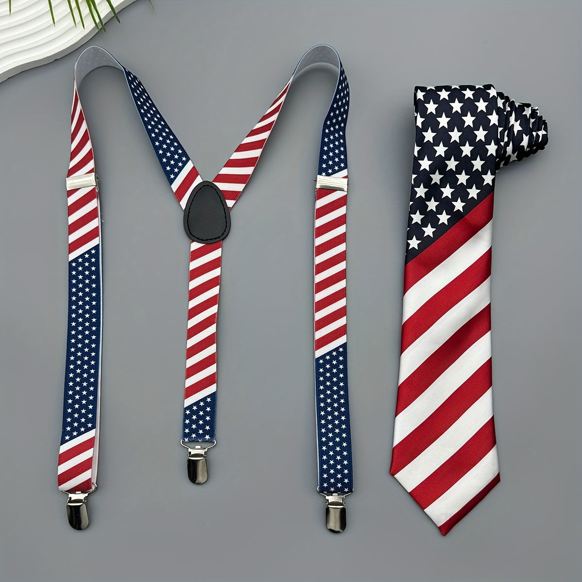 Men's Patriotic Red White Blue Striped Necktie for Formal Occasions