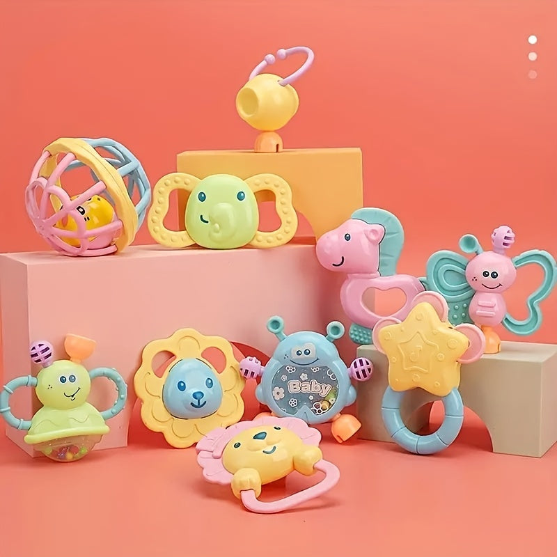 Baby Neonatal Gift Set with Bell Suit and Teething Toys