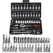 Auto Mechanic Tool Kit Premium Ratchet and Screwdriver Set for Cars Bikes