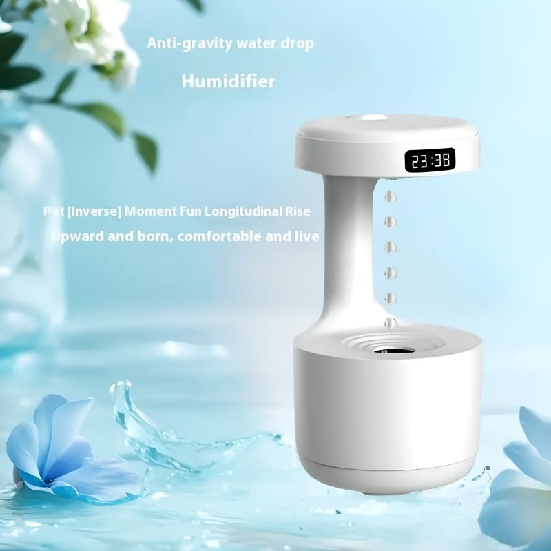 Humidifier with Clock Night Light and Ornament for Home Air Quality