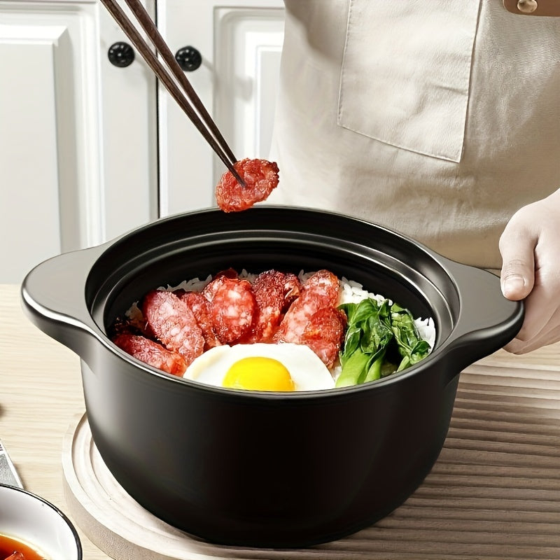 Soup Pot with White Lid Non-Stick Ceramic Heat-Resistant Porridge and Rice Cooker