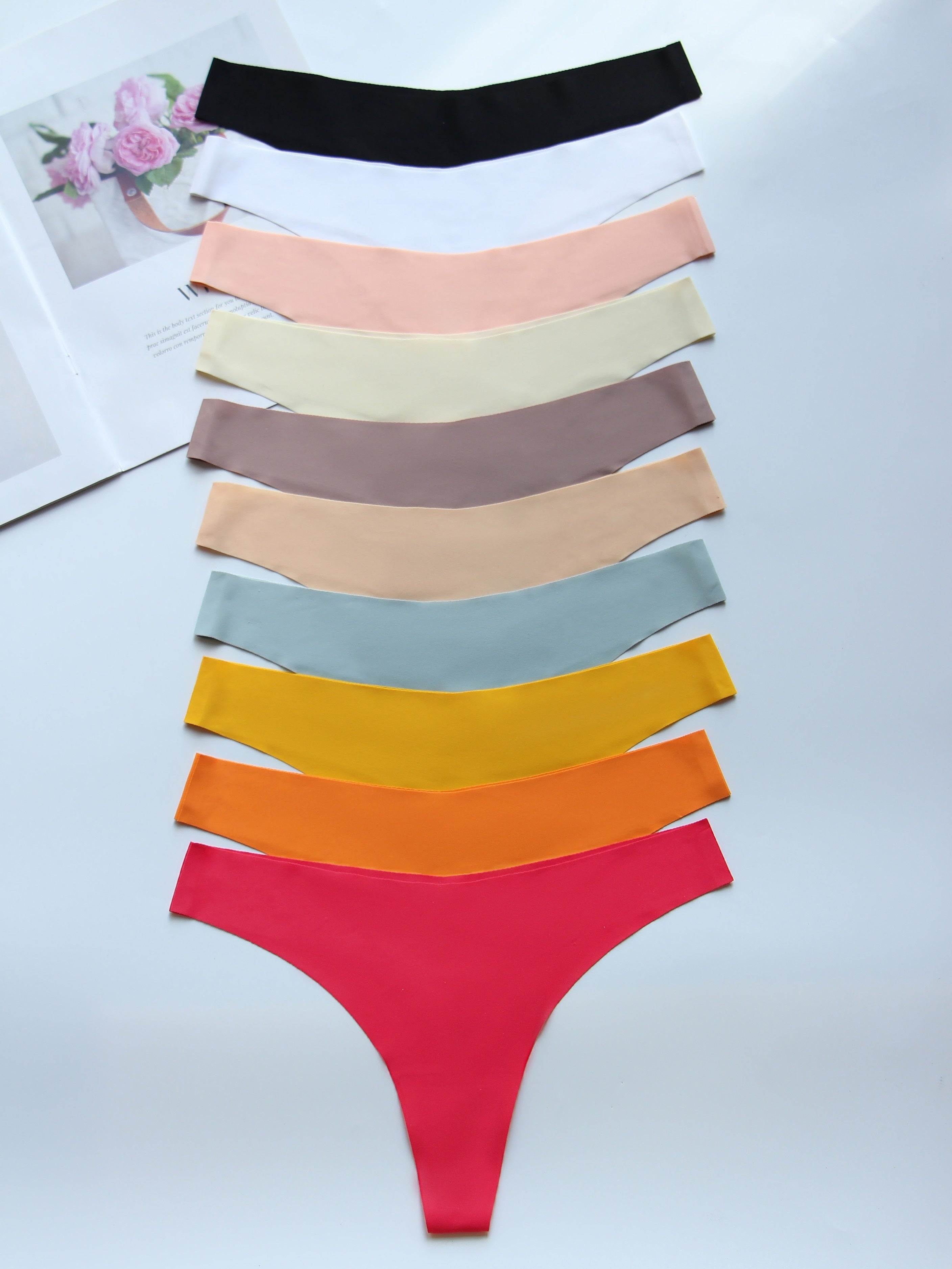 Women's Seamless Breathable Non-Marked V-Style Underwear in Multiple Colors