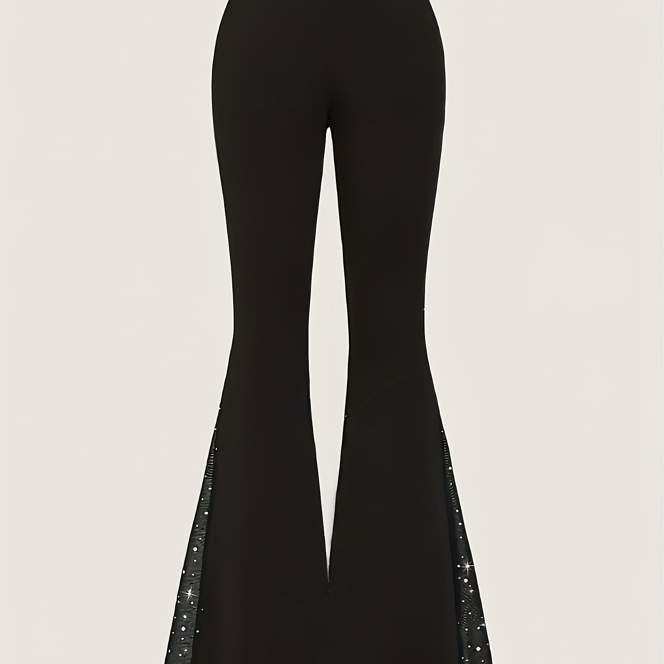 Women's Black Flare Leg Pants Slim Fit Comfortable Stylish Casual