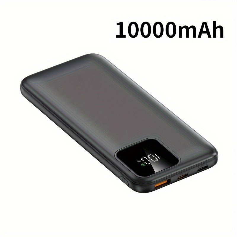 10000mAh Power Bank with 22.5W Fast Charging Dual USB Output LED Display Compact Portable