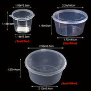 50 Clear Disposable Sauce Cups for Sauces Yogurt Pudding Sampling Takeaway