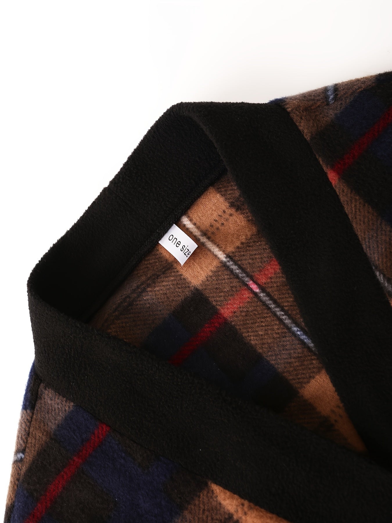 Men's Checkered Fleece Robe with Pockets, Long Sleeve, Fall Winter Lounge Nightwear