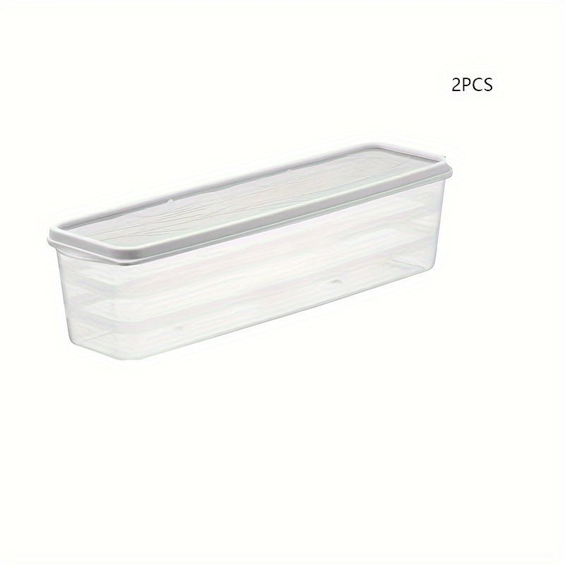 2-Piece Plastic Food Storage Containers with Flip Top Lids for Refrigerator Organization