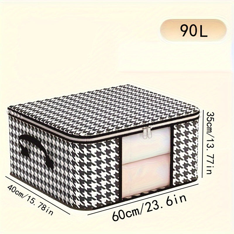 Set of 6 Clothes Storage Bags with Zipper Closure and Handles for Bedding and Closet Organization