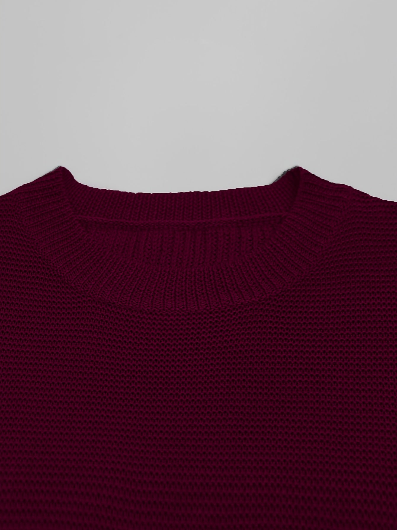 Women's Plus Size Short Sleeve Crew Neck Sweater with Side Seams