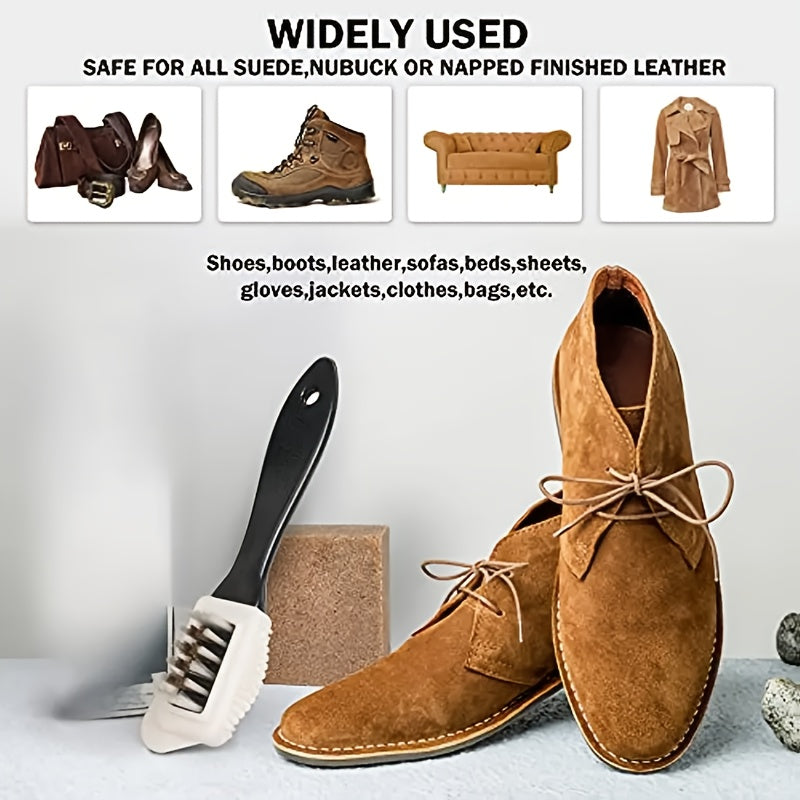 Unisex Suede Leather Shoe Brush Set 3-in-1 Nubuck Cleaning Kit