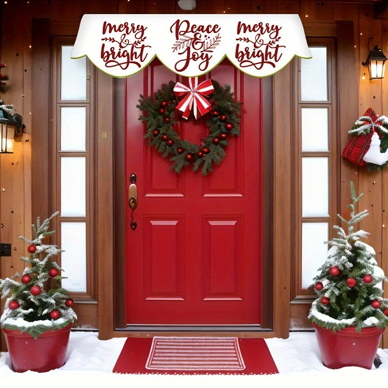 Festive Christmas Fireplace Mantle Scarf Polyester Indoor Decor 49.78cm x 78.7"