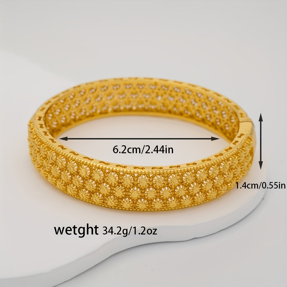 Gold Open Bracelet for Women Hollow Design Ethnic Jewelry for Middle East Festivals and Gifts