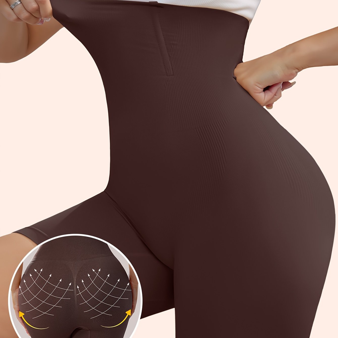 Women's High-Waist Shapewear Shorts Tummy Control Butt Lift Breathable Nylon Elastane