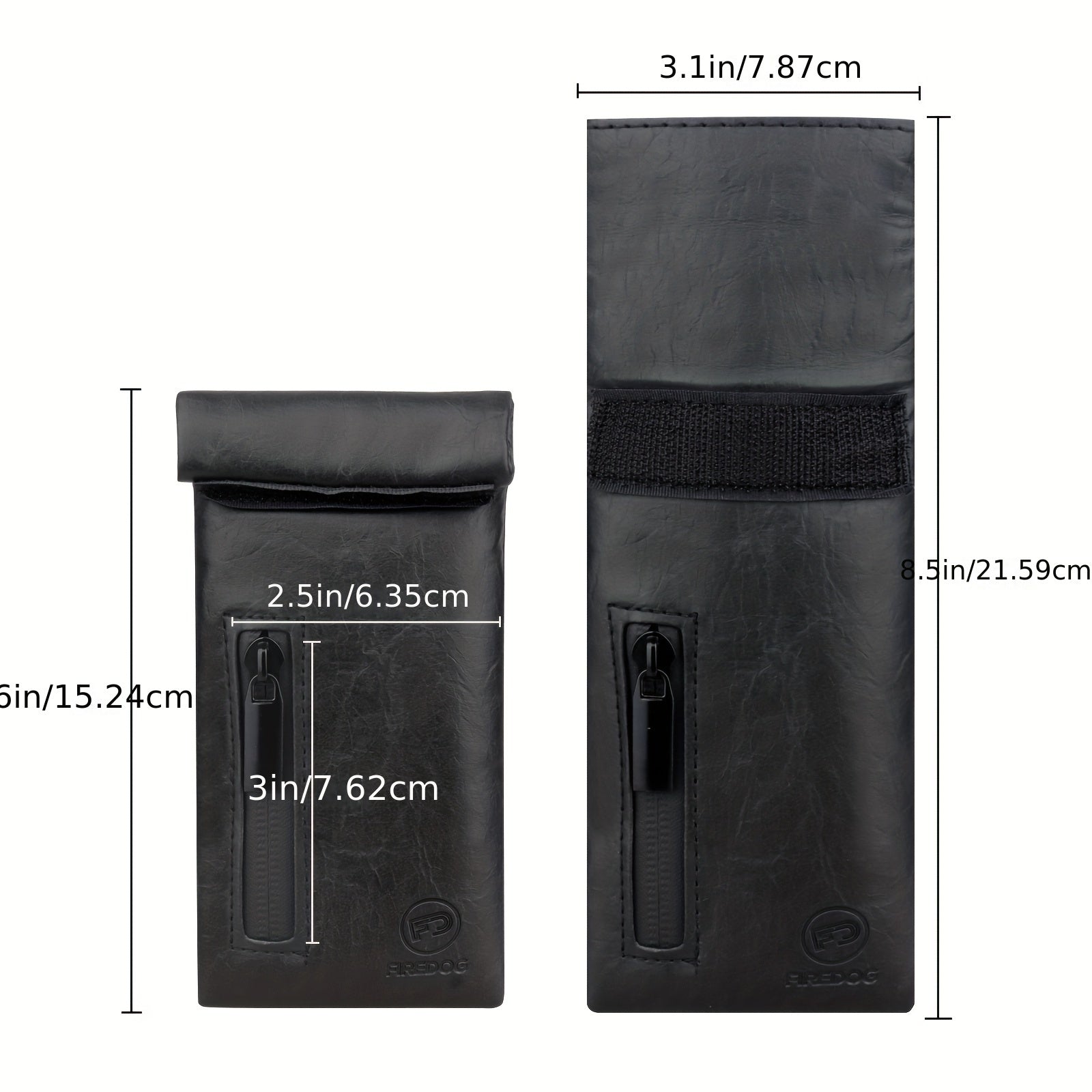 Smell Proof Zipper Pouch Carbon Lined PU Leather Odor Resistant Bag Tobacco Accessory