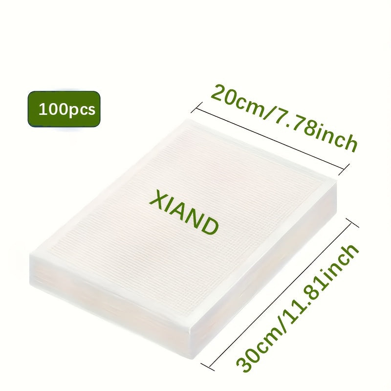 100 dona vakuum yopishqoq paketlar 20.3x30.5cm oziq-ovqat saqlash Sous Vide BPA-bepul