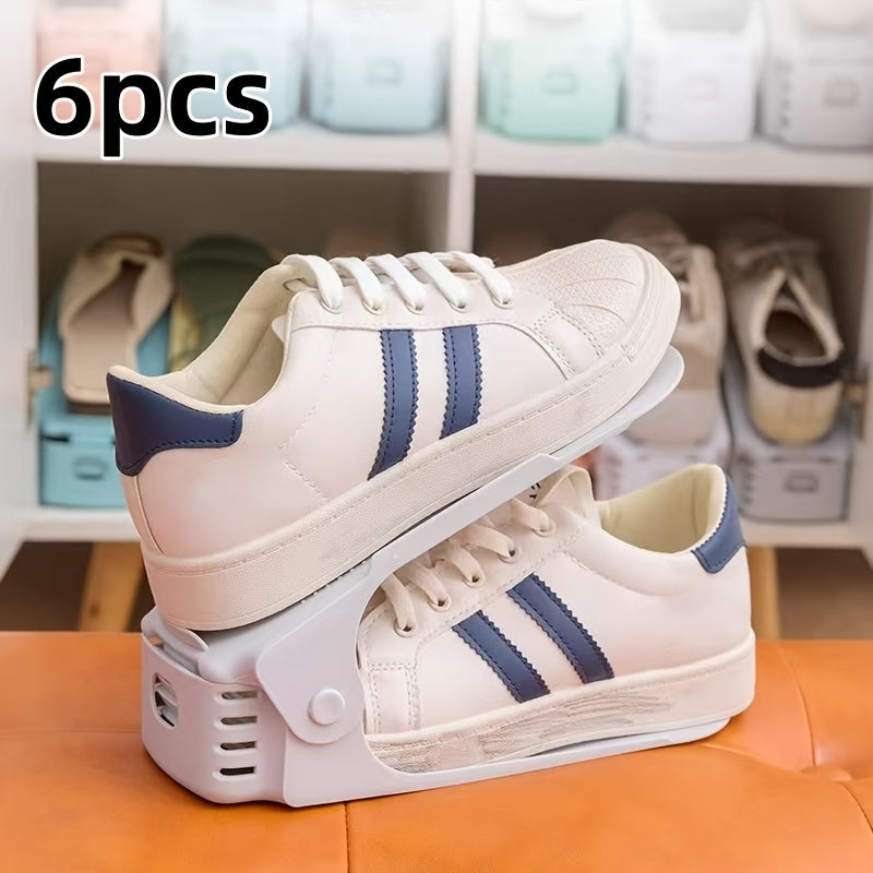 Регулируемый пластиковый органайзер для обуви для прихожей и спальни, экономящий место