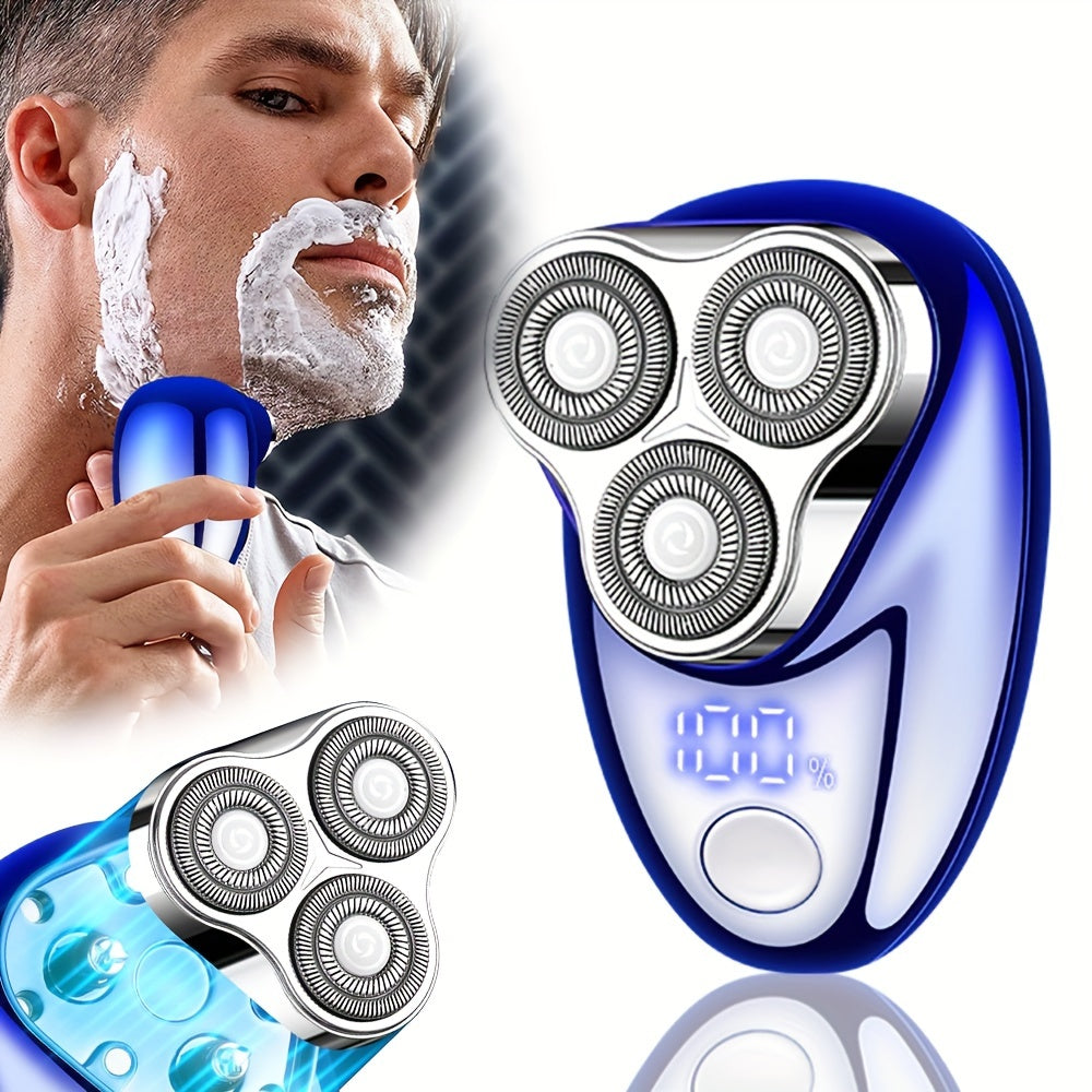 Men's Electric Shaver USB Rechargeable Wet Dry 3-Blade Travel Grooming Tool