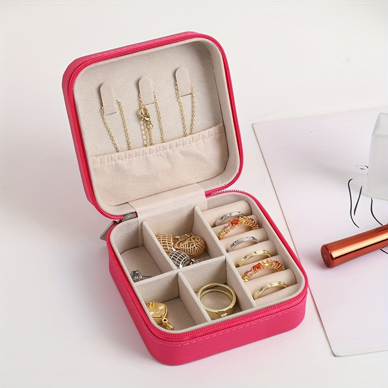 Empty Flip-Top Jewelry Box for Necklaces Rings Bracelets Earrings Storage Organizer