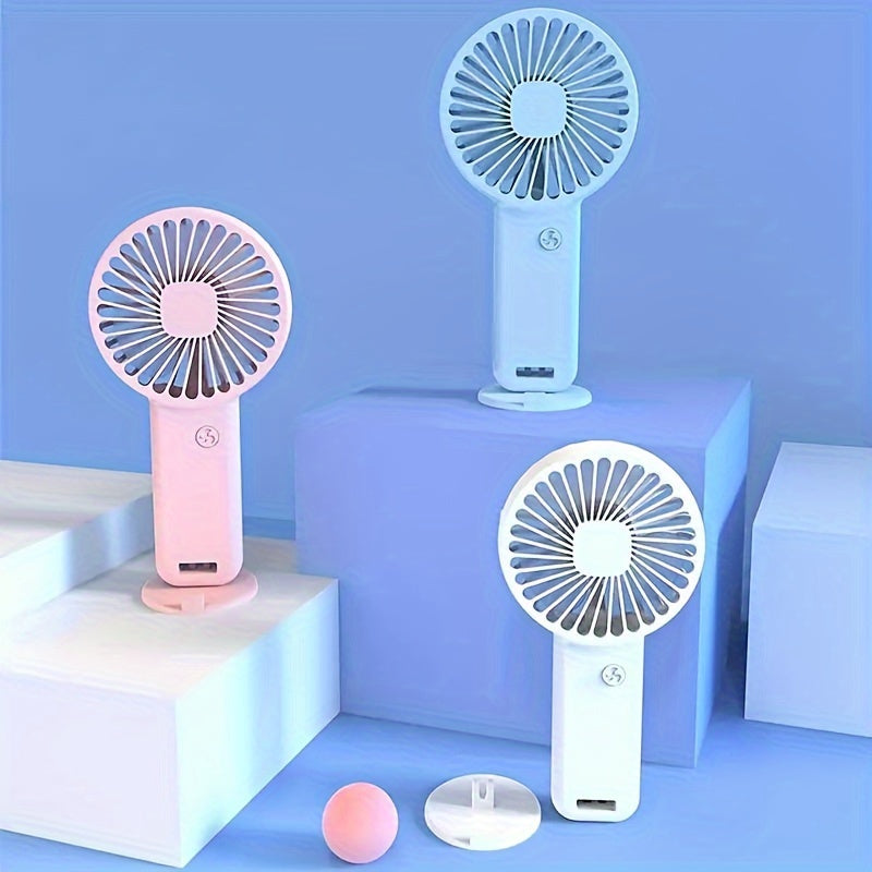 Set of 3 Rechargeable Mini Handheld Fans for Travel and Outdoor Cooling