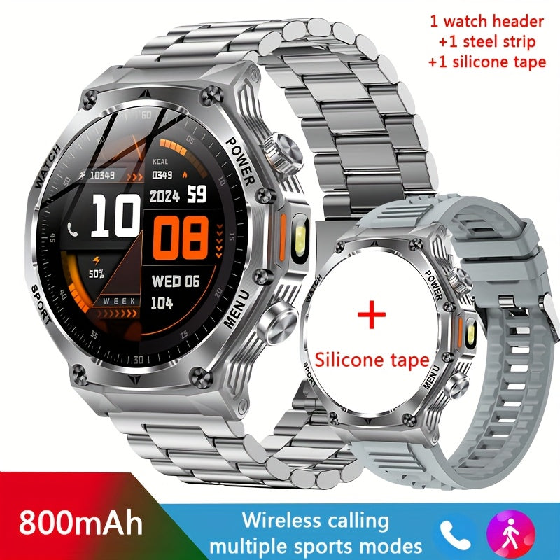 Men's Smartwatch with LED Display 4.32cm HD Screen Waterproof Fitness Tracker with Wireless Calling