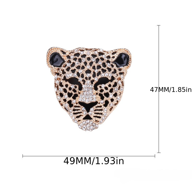Vintage Panther Head Brooch Rhinestones for Men and Women Retro Style