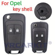 Folding Remote Key Case for Car, 2/3 Buttons, Uncut Blade, Universal