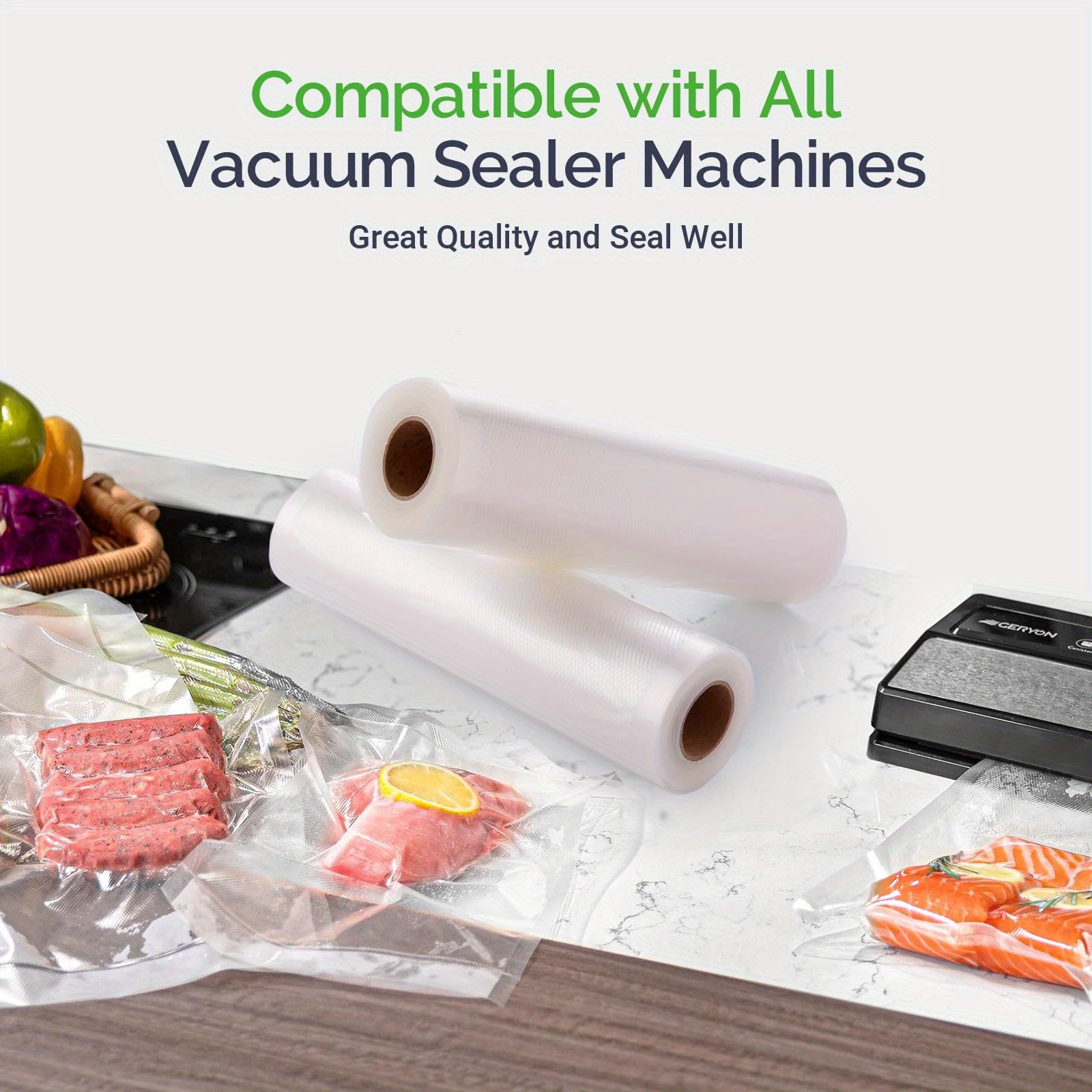 Vacuum Seal Bags for Sous Vide Food Storage PE+PA Material 8x12 Inches