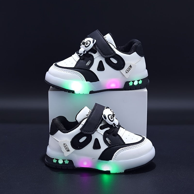 Kids Cartoon Sneakers with LED Lights for Boys and Girls Under 14 All-Season Casual Shoes