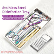 Stainless Steel Nail Tool Disinfection Tray High-Temperature Resistant Sterilizer for Cuticle Nippers and Nail Drill Bits