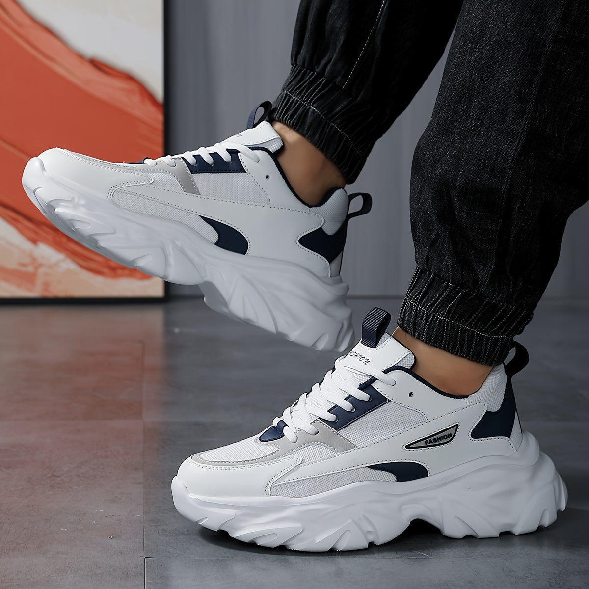 Мужские повседневные кроссовки из дышащей сетки, низкий топ, подошва из ЭВА, шнуровка, уличный стиль