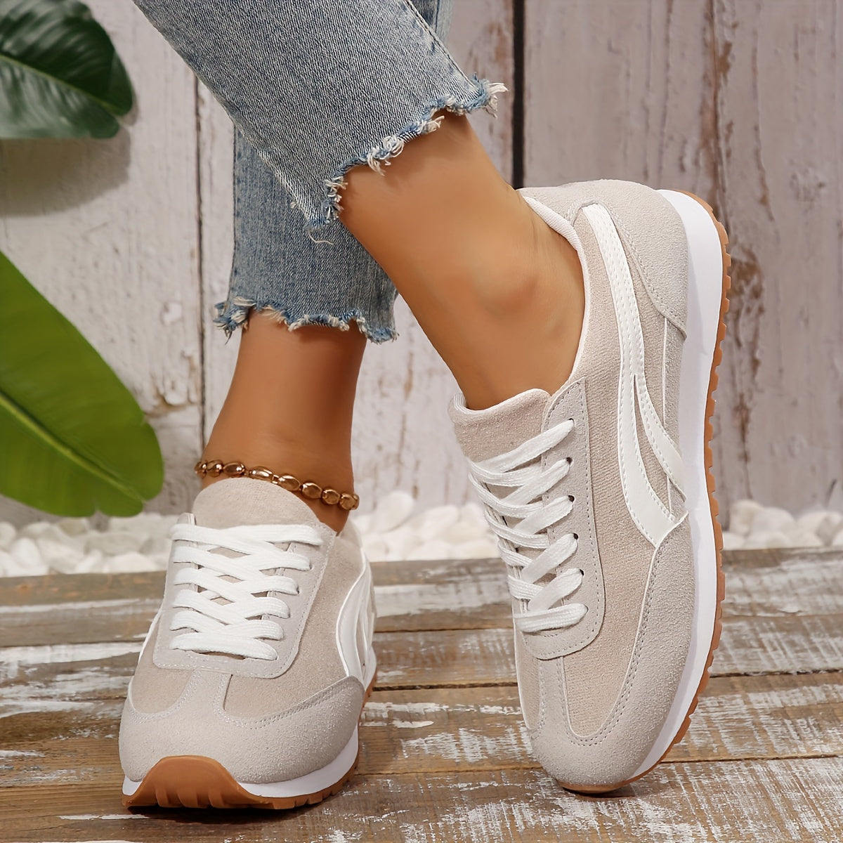 Women's Red Gray Fabric Sneakers with Soft Sole Breathable Comfort
