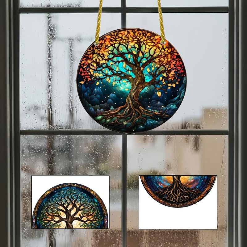 Tree-Inspired Acrylic Glass Wall Decor Pendant Chain for Bedroom Living Room Kitchen Balcony Hallway