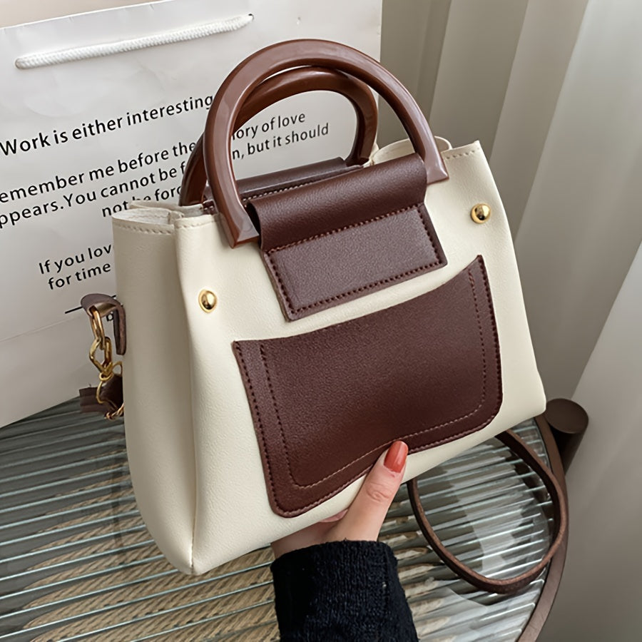 Women's Korean-Style PU Bucket Bag with Zipper Closure and Crossbody Strap