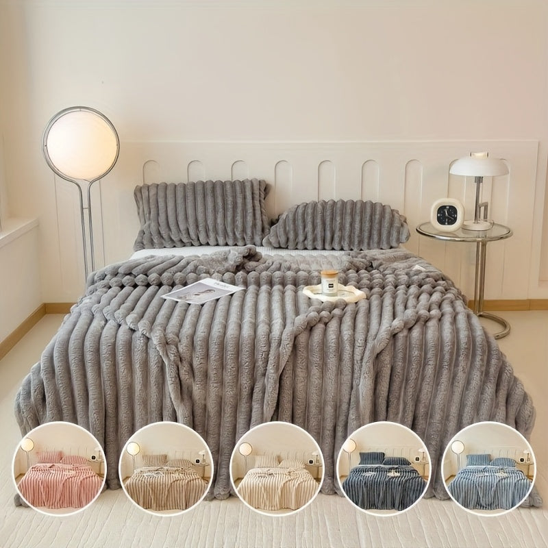 Manta de pelo sintético de lujo para sofá, cama, viaje, suave, para todas las estaciones