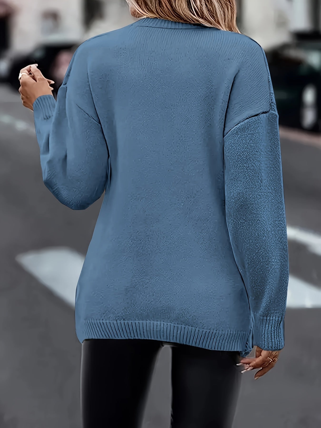 Plus Size Women's Acrylic V-Neck Argyle Knit Pullover Sweater Fall Winter