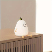Pear Shaped Silicone Night Light USB Rechargeable 7 Color Modes for Bedroom or Gift