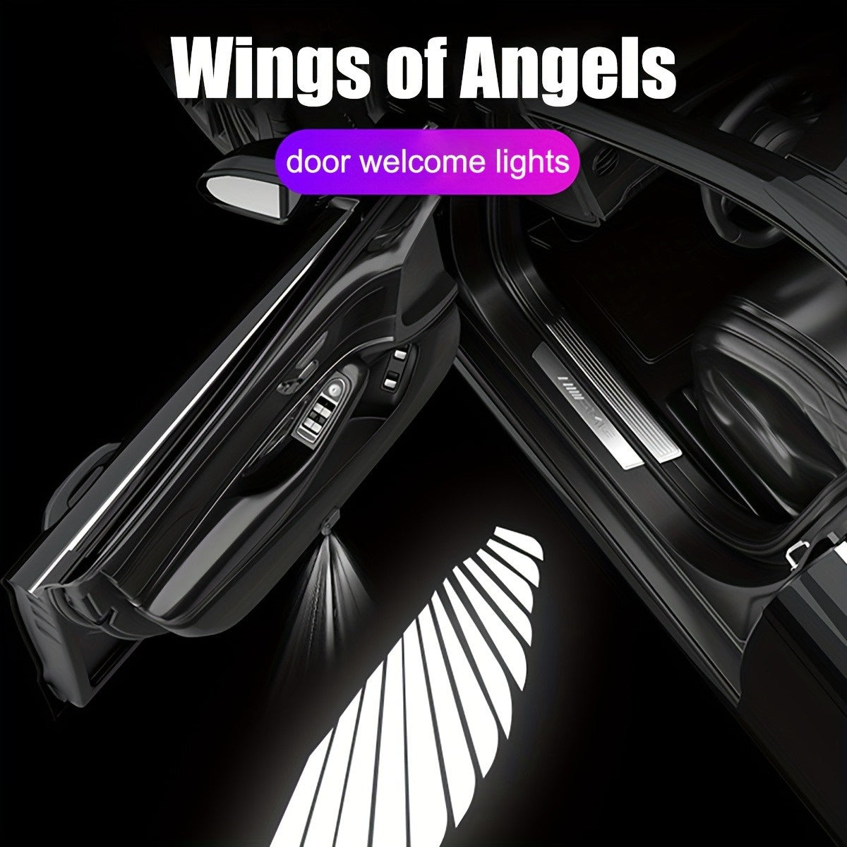 Universal Angel Wing Car Door Sensor With Welcome Light