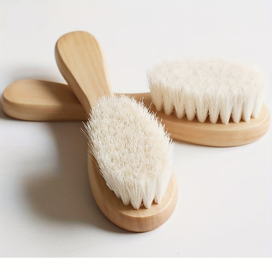 Baby Care Set with Baby Shampoo Brush Massage Lotus Wool Maple Flat Comb and Head Massage Tool