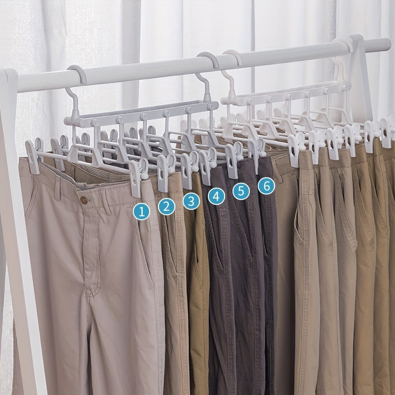 Foldable Multi-Layer Space-Saving Non-Slip Clothes Hanger for Trouser and Wardrobe Storage