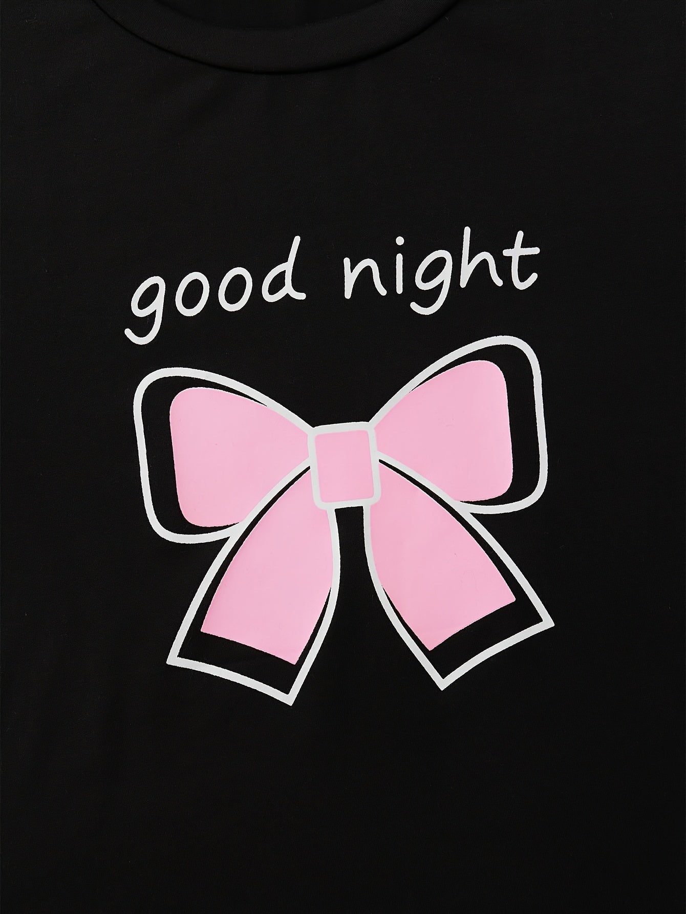 Women's Short Sleeve Pajama Set with Bow Print and Plaid Shorts