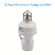 E27 Motion Sensor Light Socket Converter AC 85-265V Hardwired Infrared Body Sensing