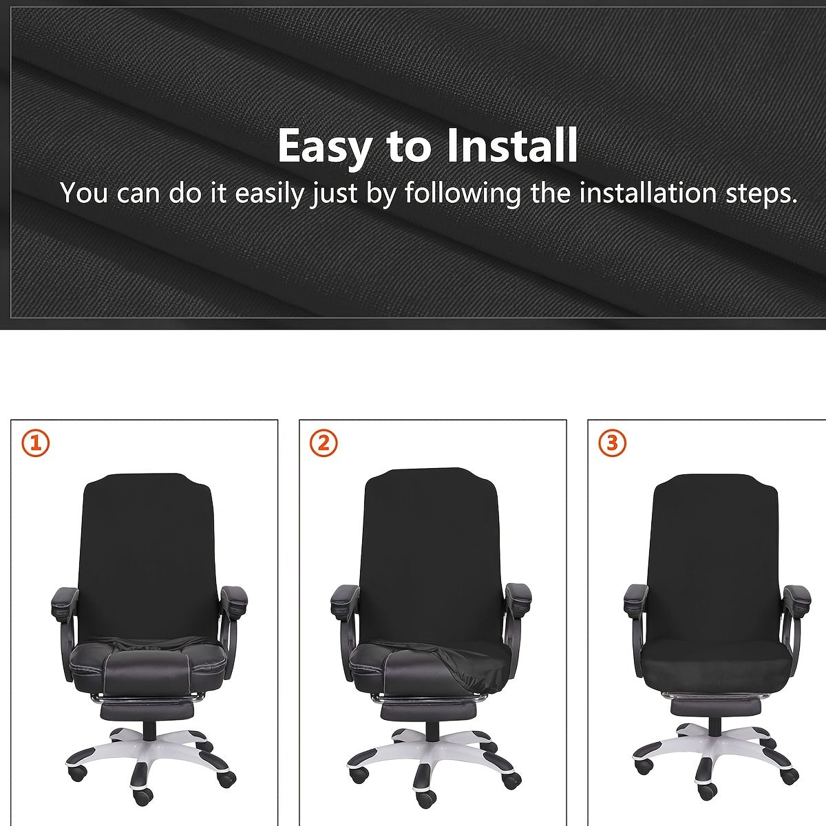 "Zipper Office Chair Cover for Swivel Chairs, High Back Protection, Washable Polyester Spandex Blend - Multiple Colors, TIANWOWO"