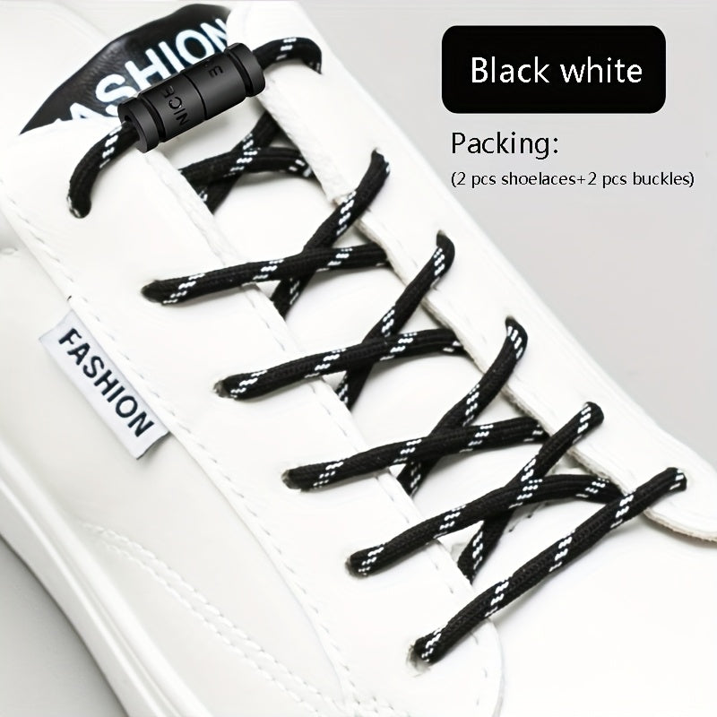 Unisex Elastic Shoe Laces with Buckles for Sports & Casual Shoes